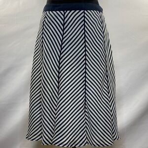 Liv Y2K White & Navy Striped Chevron A-Line Skirt